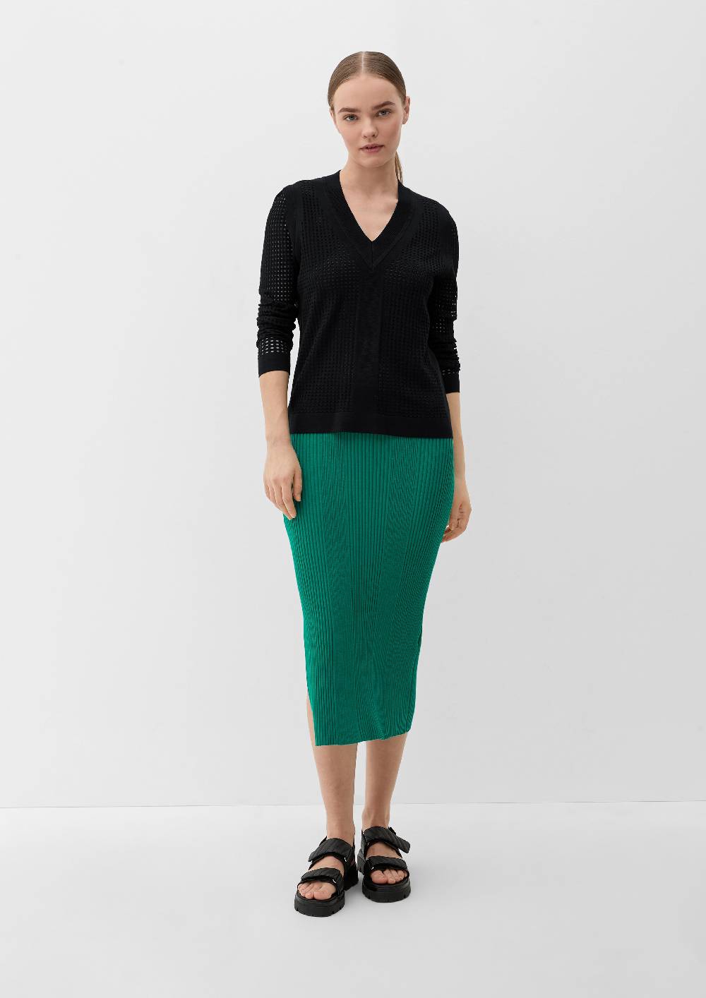 S.Oliver Pullover mit Lochmuster Black Friday Preise