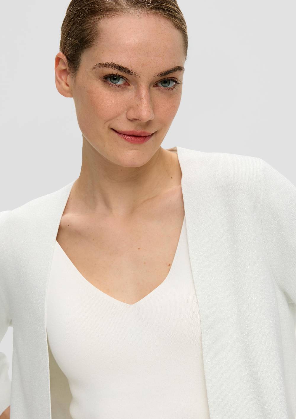 S.Oliver Kurze Strickjacke mit Metallic-Garn Kostenloser Versand