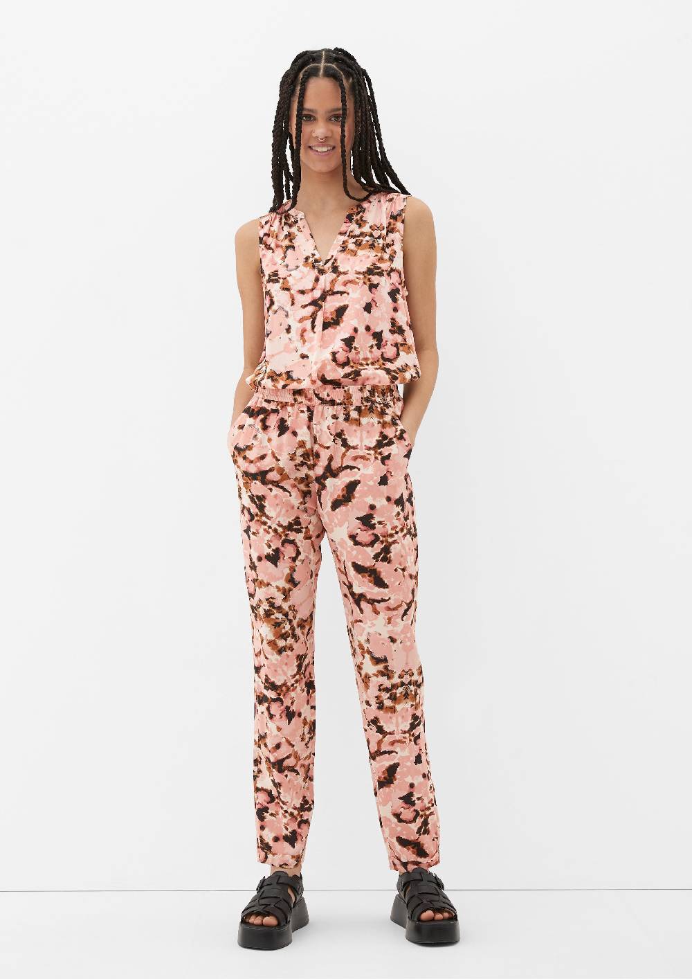 S.Oliver Loose: Hose mit Allover-Print Tiefpreis