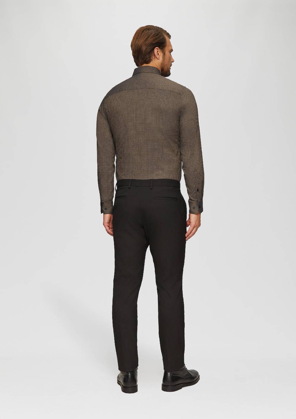 S.Oliver Tailored Fit: Hemd mit Hahnentrittmuster Bis zu 65% Rabatt
