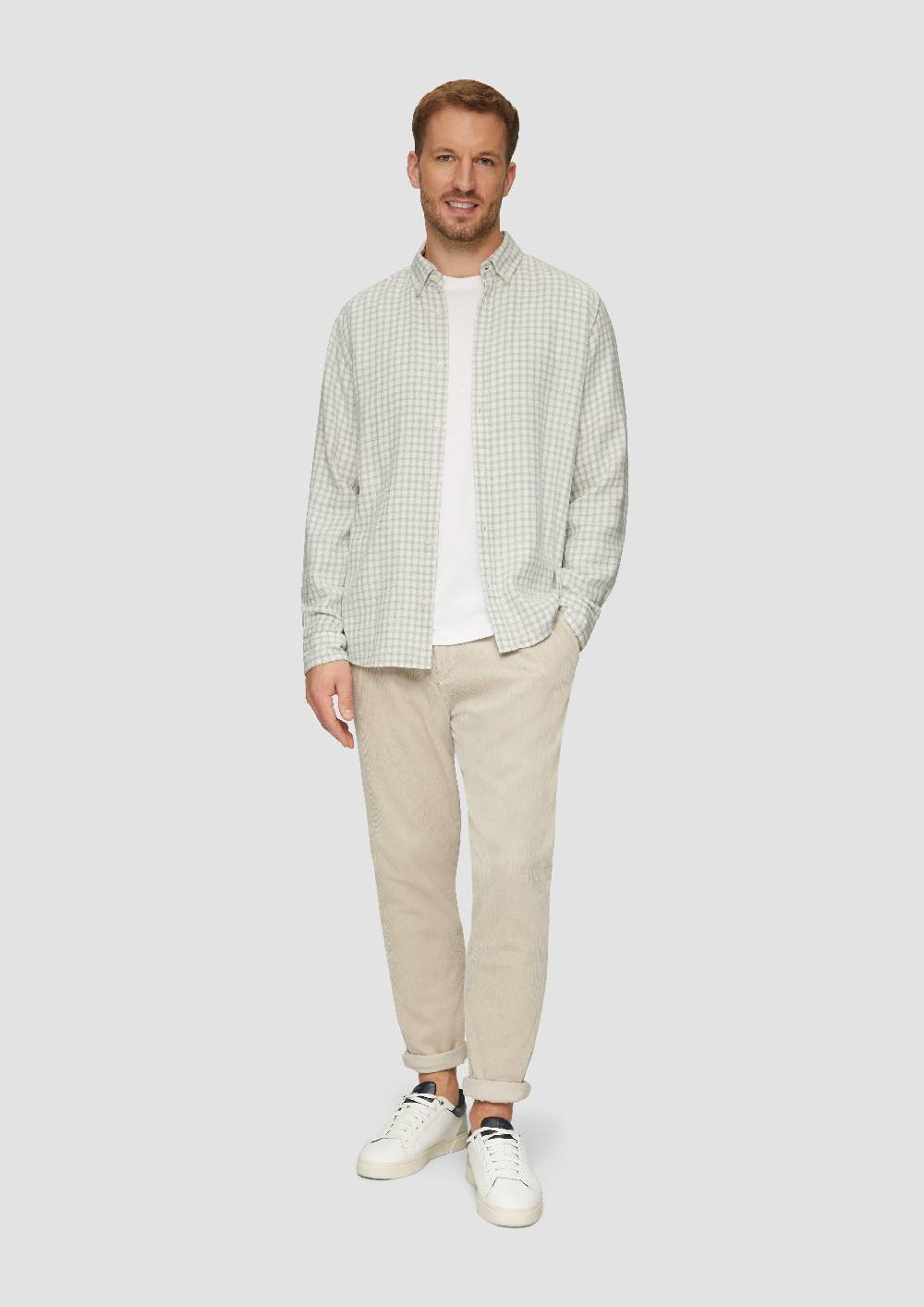 S.Oliver Regular Fit: Strukturiertes Baumwollhemd mit Button-down-Kragen Nur für heute