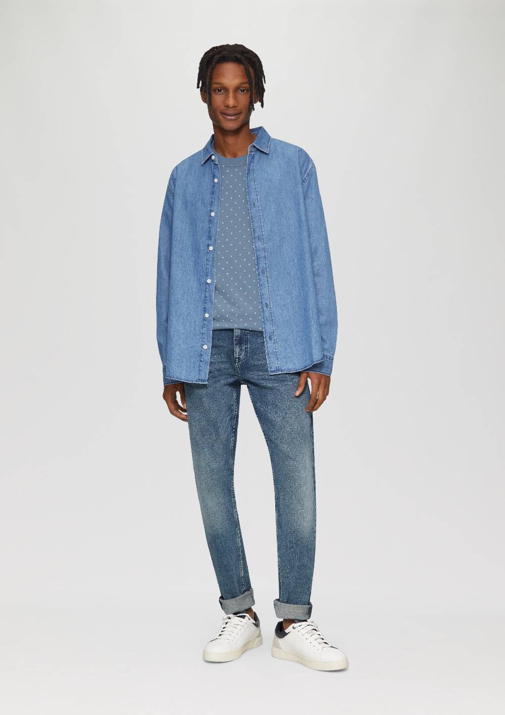 S.Oliver Gewaschenes T-Shirt mit All-over-Print Riesige Rabatte