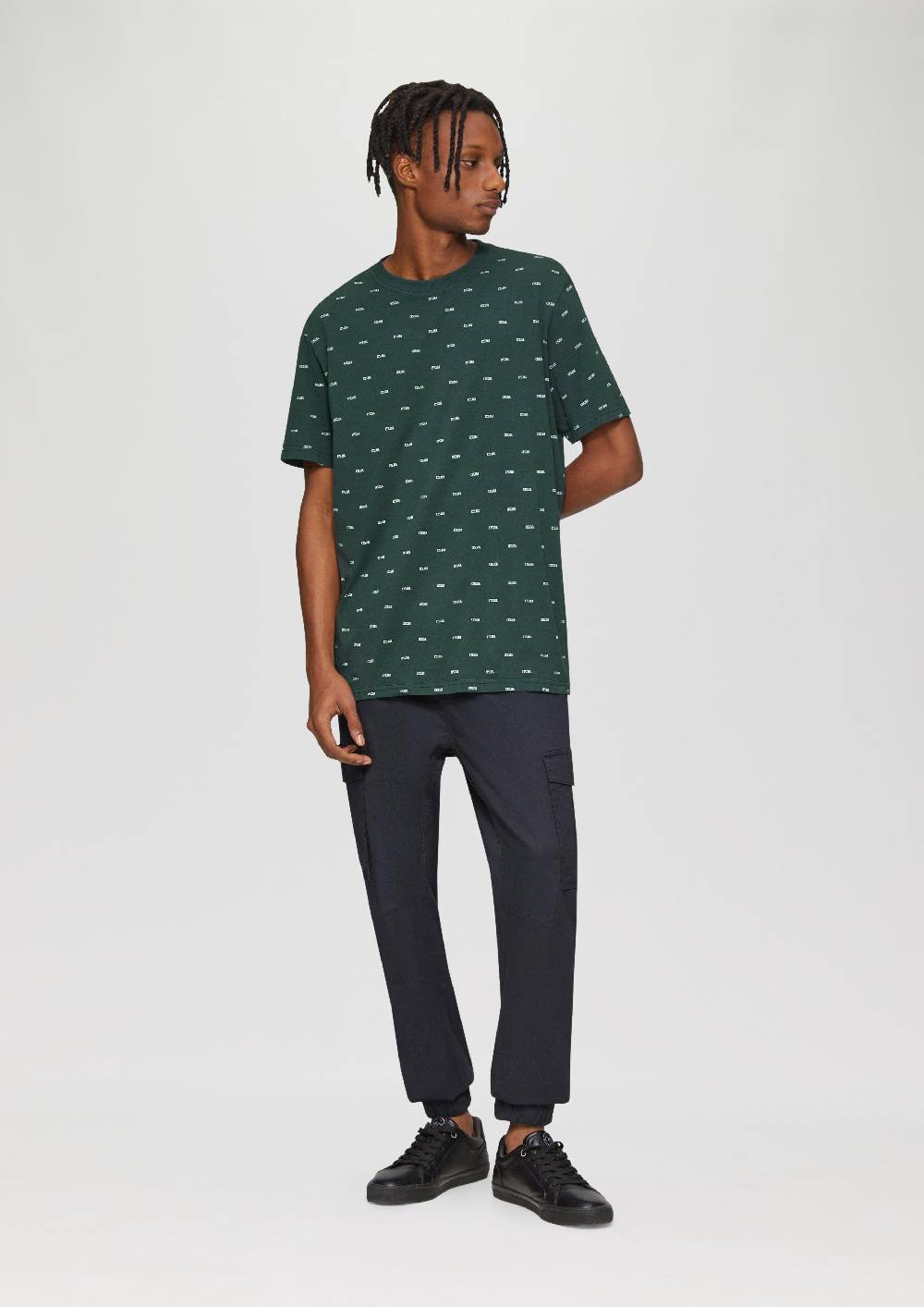 S.Oliver Gewaschenes T-Shirt mit All-over-Print Black Friday Preise