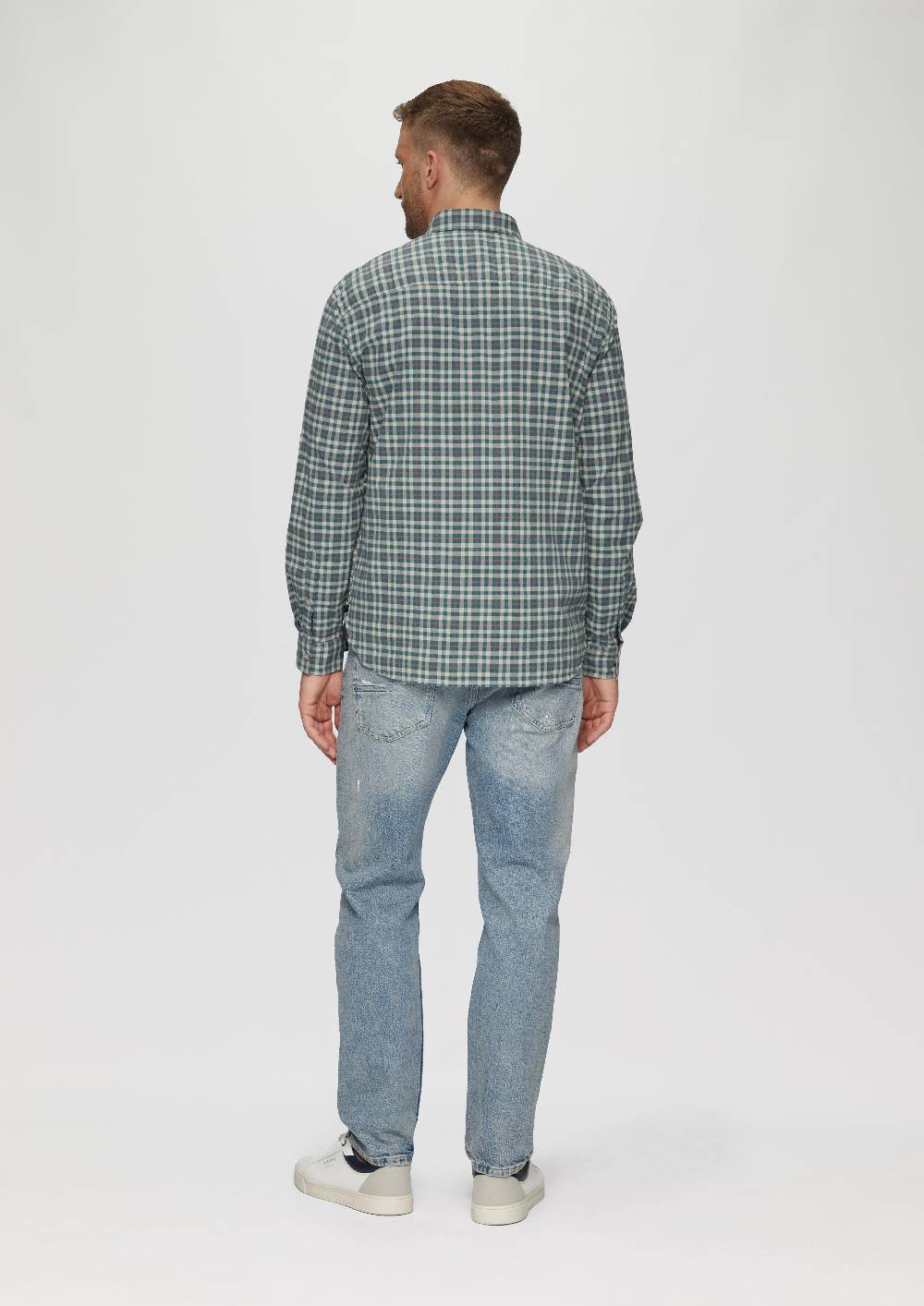 S.Oliver Regular Fit: Hemd mit Button-Down-Kragen aus Baumwollstretch zollfrei