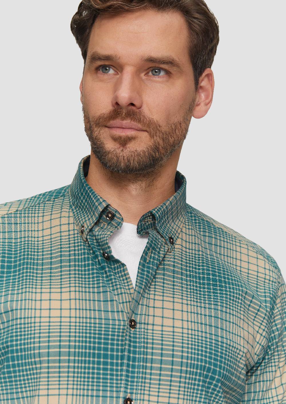 S.Oliver Regular Fit: Hemd mit Button-Down-Kragen aus Baumwollstretch Schlussverkauf