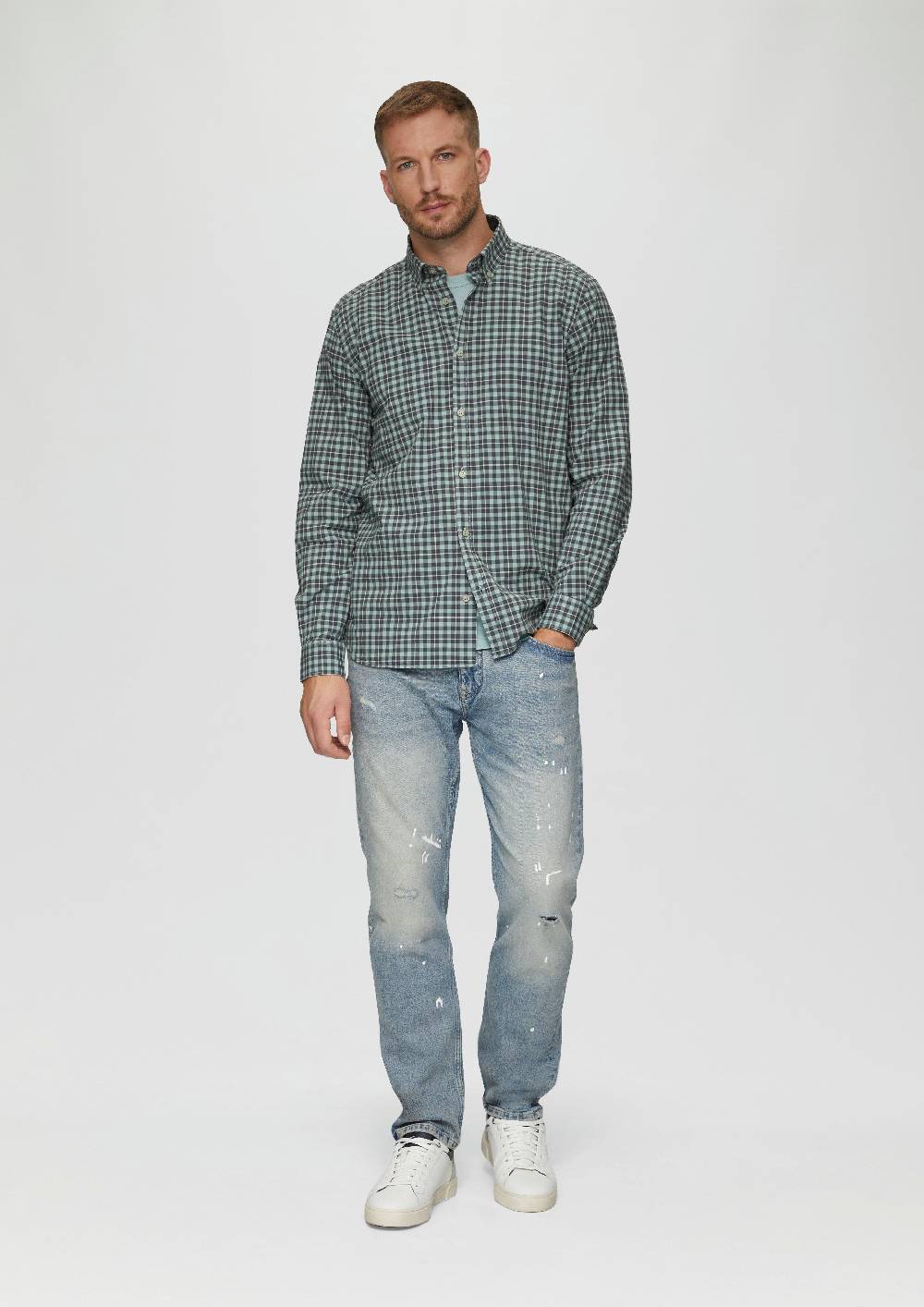 S.Oliver Regular Fit: Hemd mit Button-Down-Kragen aus Baumwollstretch Günstiger Verkauf