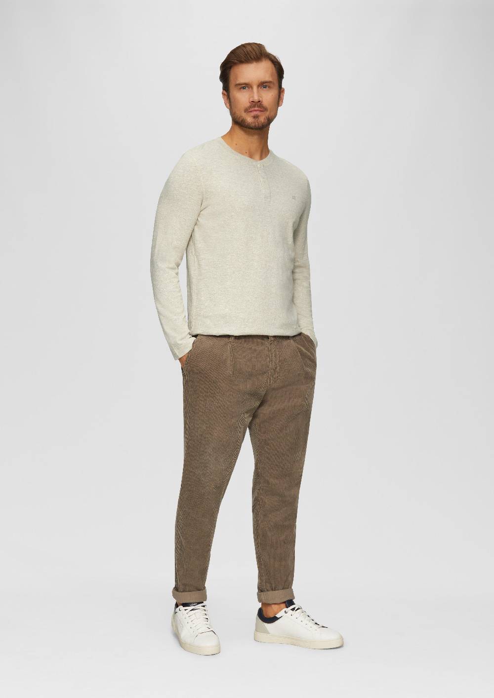 S.Oliver Meliertes Longsleeve mit Henley-Ausschnitt Versandkostenfrei