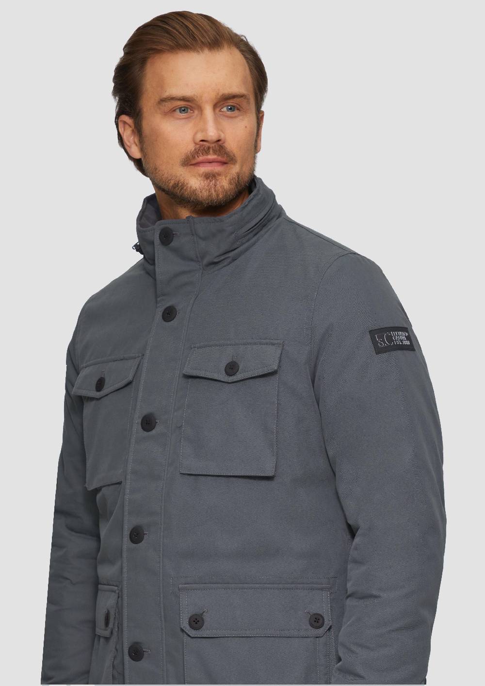 S.Oliver Gefütterte Jacke mit aufgesetzten Taschen im Utility-Stil Preisnachlass