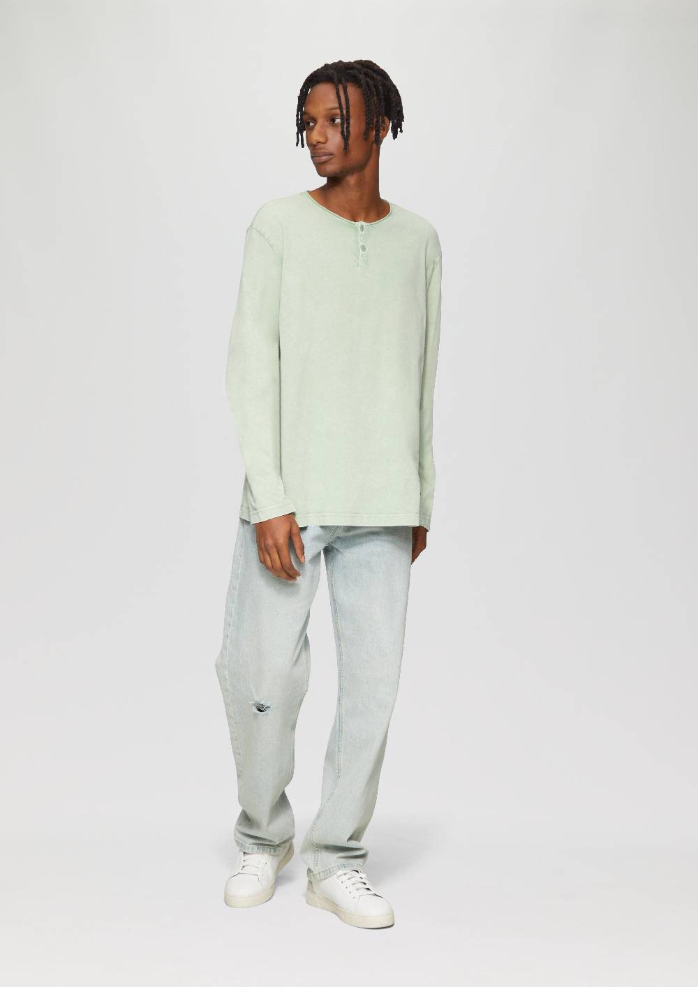 S.Oliver Gewaschenes Longsleeve mit Rollkante Black Friday