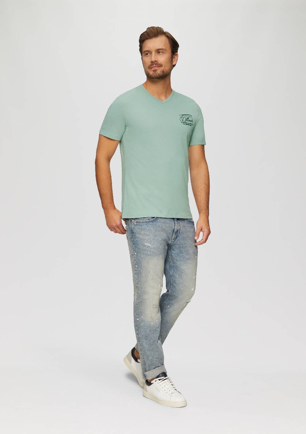 S.Oliver T-Shirt mit Logostickerei Valentinstagsangebot