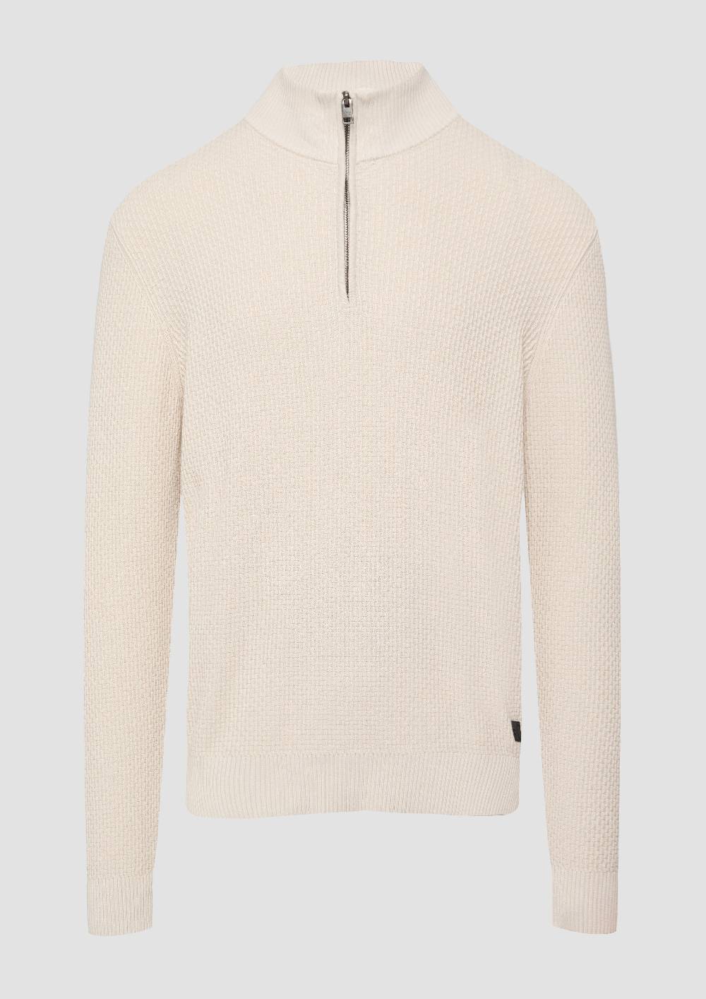 S.Oliver Strukturierter Strickpullover mit Troyerkragen Neuheiten