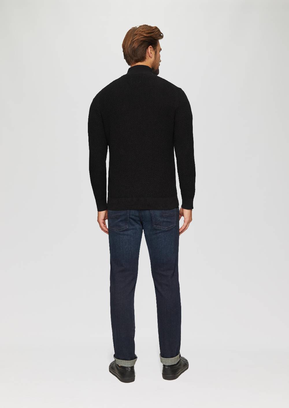 S.Oliver Strukturierter Strickpullover mit Troyerkragen Kauf eins, bekomm eins gratis
