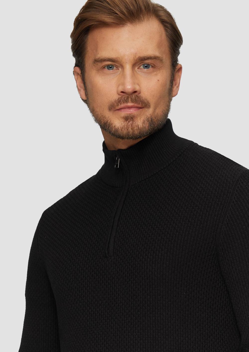 S.Oliver Strukturierter Strickpullover mit Troyerkragen Kauf eins, bekomm eins gratis