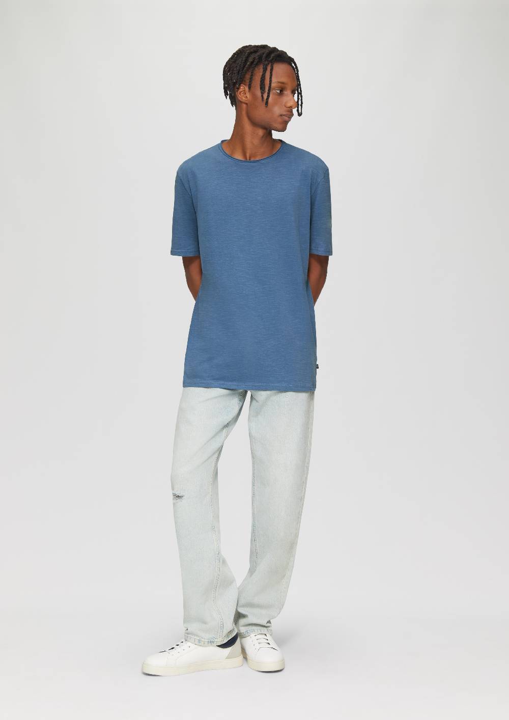 S.Oliver Baumwollshirt mit Rollkante und Flammgarnstruktur Super Sparpreis