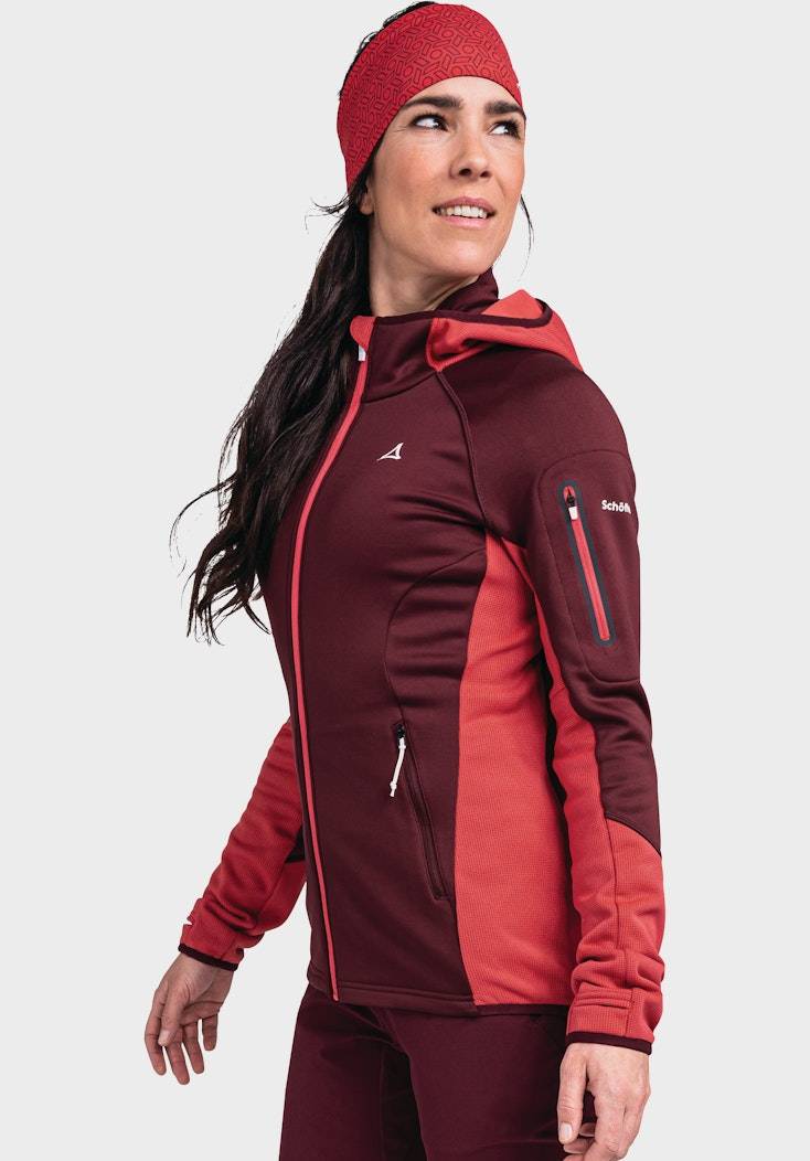 Schöffel Sportiver Fleece-Hoody aus Materialmix zollfrei