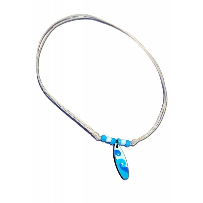 Seestern Sportswear Seestern Halskette Modeschmuck mit Surfboard Nylon Anhänger 2,5 cm variables Halsband /1587 Osterangebot