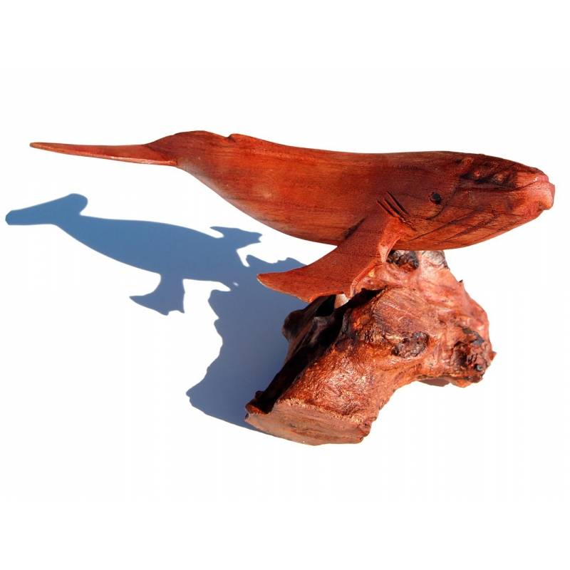 Seestern Sportswear Naturalistische Holzschnitzkunst von Bali Buckelwal Wal 29 x 12 x 17 cm /2081 Speichern exportieren