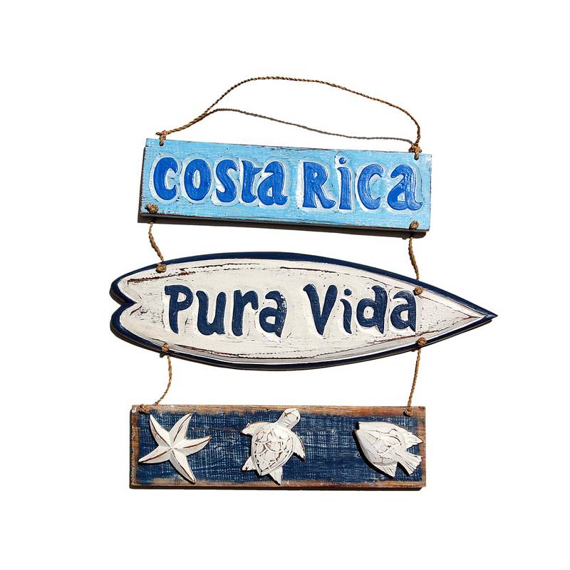 Seestern Sportswear SEESTERN Holzbild Wand Holz Bild 'Costa Rica Pura Vida' Delfin 40 x 33cm /2362 Online