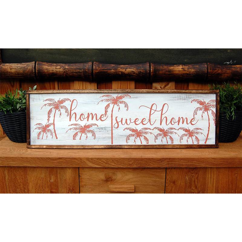 Seestern Sportswear SEESTERN Holzbild Wand Holz Bild 'Home Sweet Home' Homedeko 100 x 30cm /2364 Outlet