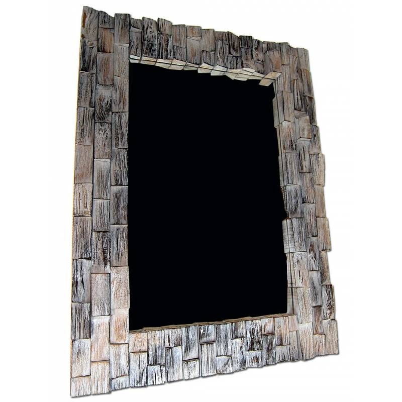 Seestern Sportswear SEESTERN Wand Spiegel 60x80cm Holzrahmen in Teakholz für Bad, Garderobe etc./1904 Günstiger Verkauf