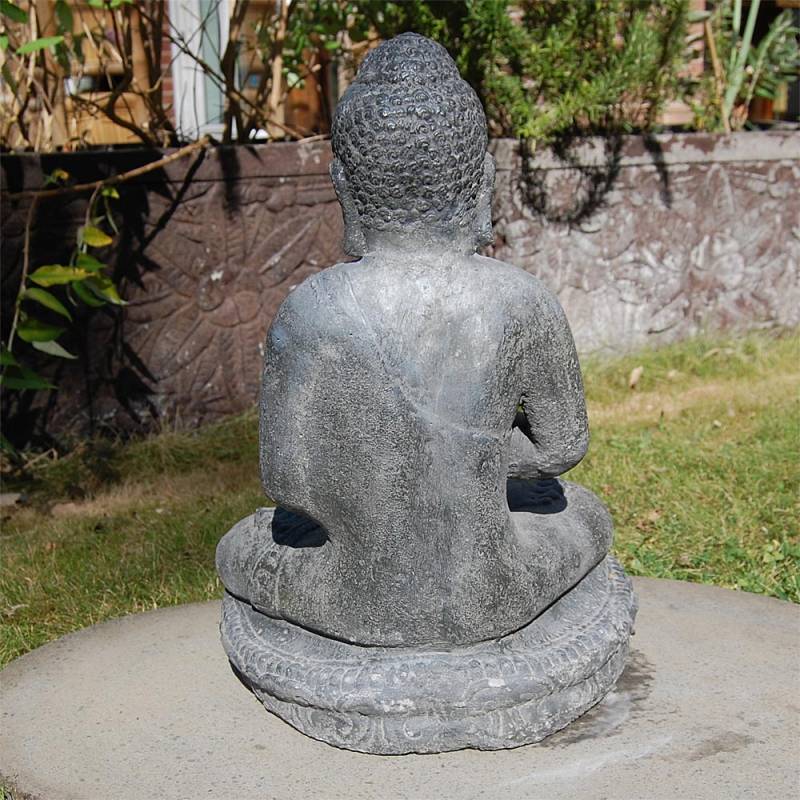 Seestern Sportswear Buddha Garten Statue 43 cm Hindu Asia Deko Figur Steinguss für innen & außen schwarz antik /1885 Fabrikverkauf