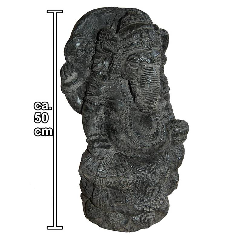 Seestern Sportswear Ganesha Garten Statue 45 cm Hindu Asia Deko Figur Steinguss für innen & außen schwarz antik /1884 Meist gekauft