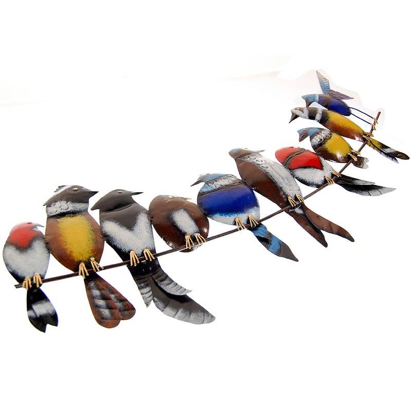 Seestern Sportswear SEESTERN Singvögel Metall Wand Deko Verzierung Hänge Wand Dekoration 67cm /1810 Preisnachlass