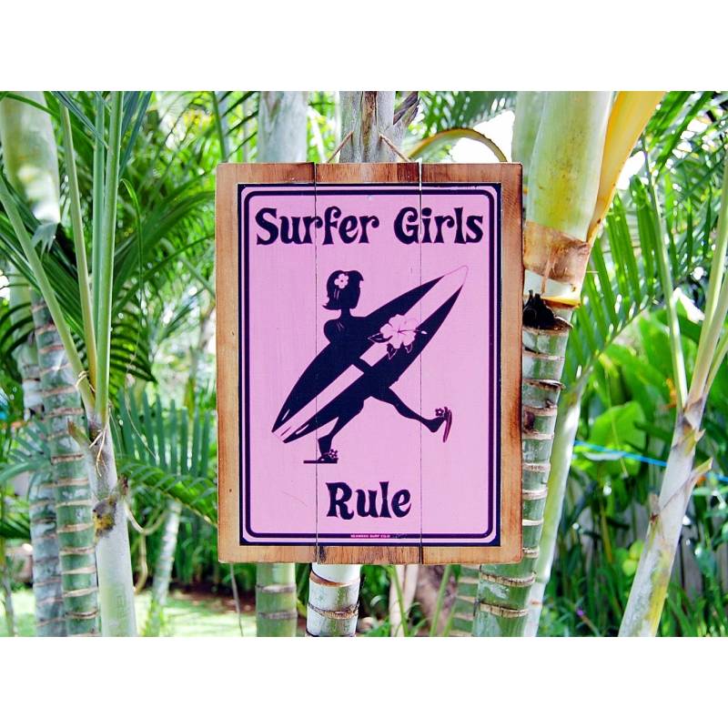 Seestern Sportswear Seestern Deko Holz Wandbild im Vintage Sixties Surf Look 30 x 40 cm Surfing Motiv /1828 Große Rabatte