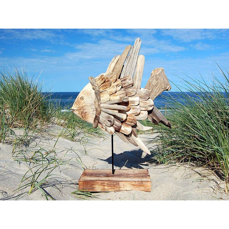 Seestern Sportswear SEESTERN Treibholz Deko Fisch Motiv (63 cm) Frei stehend Driftwood Holzdeko /2352 VIP-Rabatte
