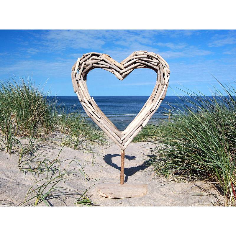 Seestern Sportswear SEESTERN Treibholz Deko Herz Motiv (47 cm) Frei stehend Driftwood Holzdeko /2351 Tiefpreis