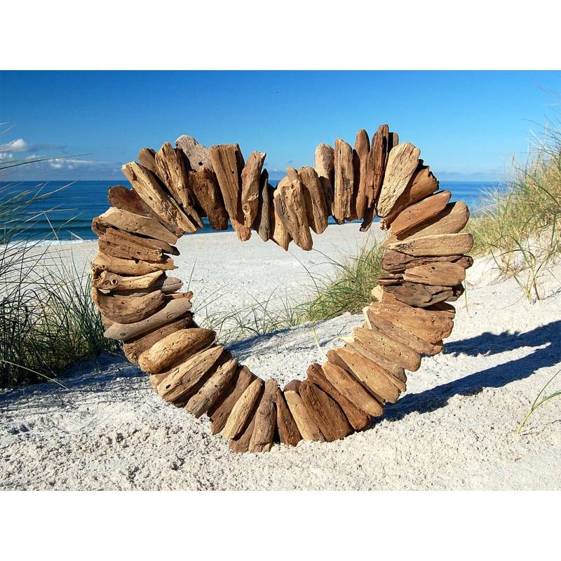 Seestern Sportswear SEESTERN Treibholz Deko mit Herz ( 40 cm ) Motiv Wanddeko Driftwood Holzdeko /1320 JETZT KAUFEN