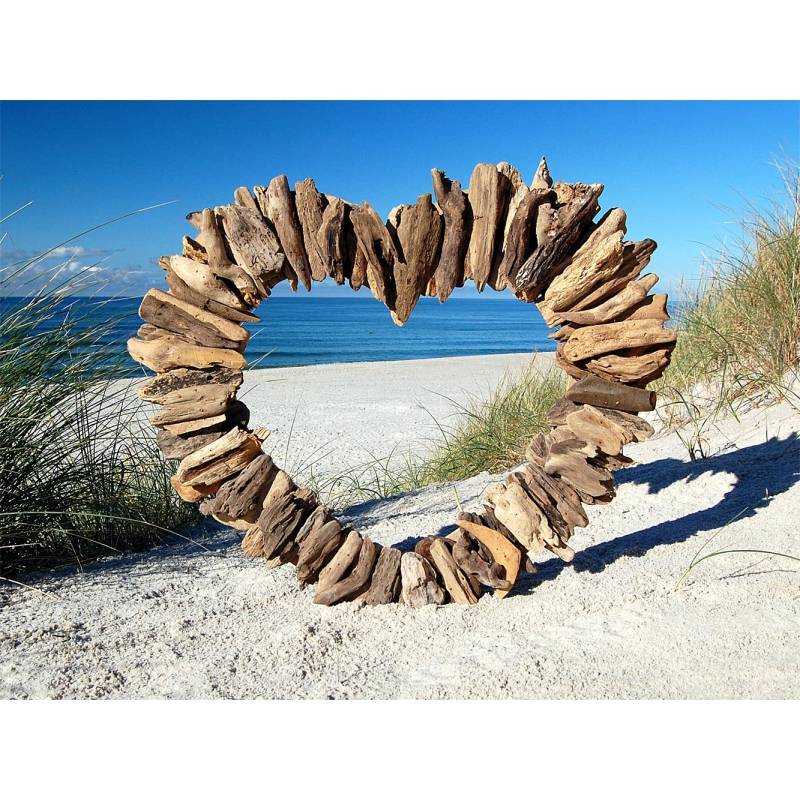 Seestern Sportswear SEESTERN Treibholz Deko mit Herz ( 60 cm ) Motiv Wanddeko Driftwood Holzdeko /1321 Letzte 2 Tage