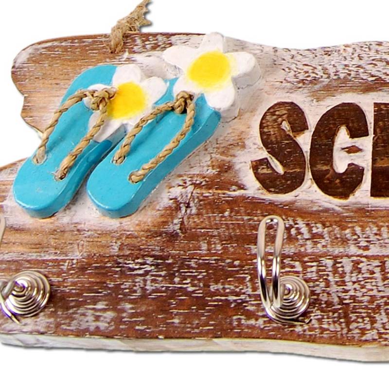 Seestern Sportswear Dekorations Schlüsselbrett Sandalen & Blüten Design Dekobrett Hängeschild 35 x 12 cm /1471 Bis zu 50% Rabatt