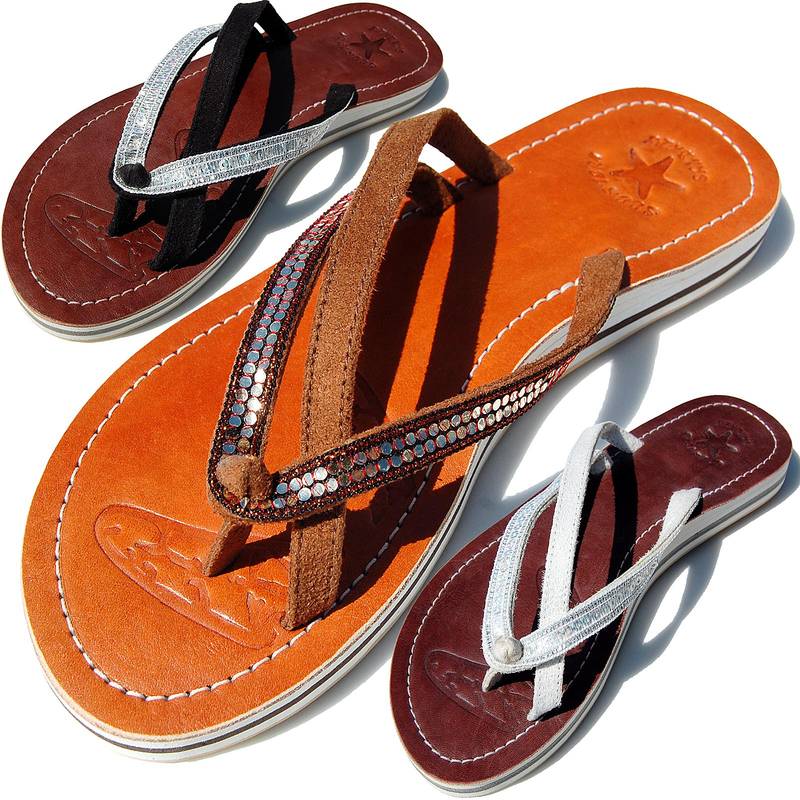 Seestern Sportswear SEESTERN Damen Leder Zehentrenner Zehensandale Zehensteg Sandalen in Größe 36-44 /2121