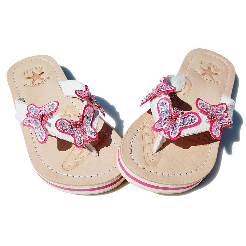 Seestern Sportswear SEESTERN Mädchen Leder Zehentrenner Zehensandale Zehensteg Sandalen in Gr.25-36 /2101 Jubiläumsangebot