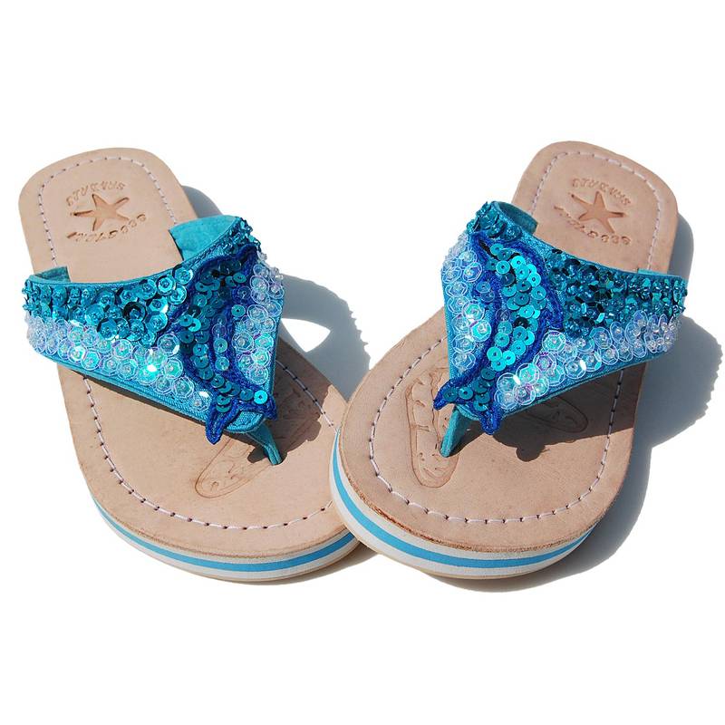 Seestern Sportswear SEESTERN Mädchen Leder Zehentrenner Zehensandale Zehensteg Sandalen in Gr.25-36 /2108 Top Angebot