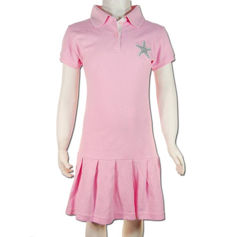 Seestern Sportswear SEESTERN Kinder Polokleid rosa mit süßem Faltenrock & Seestern Applikationen Gr.86-164 /1801 Räumungsverkauf