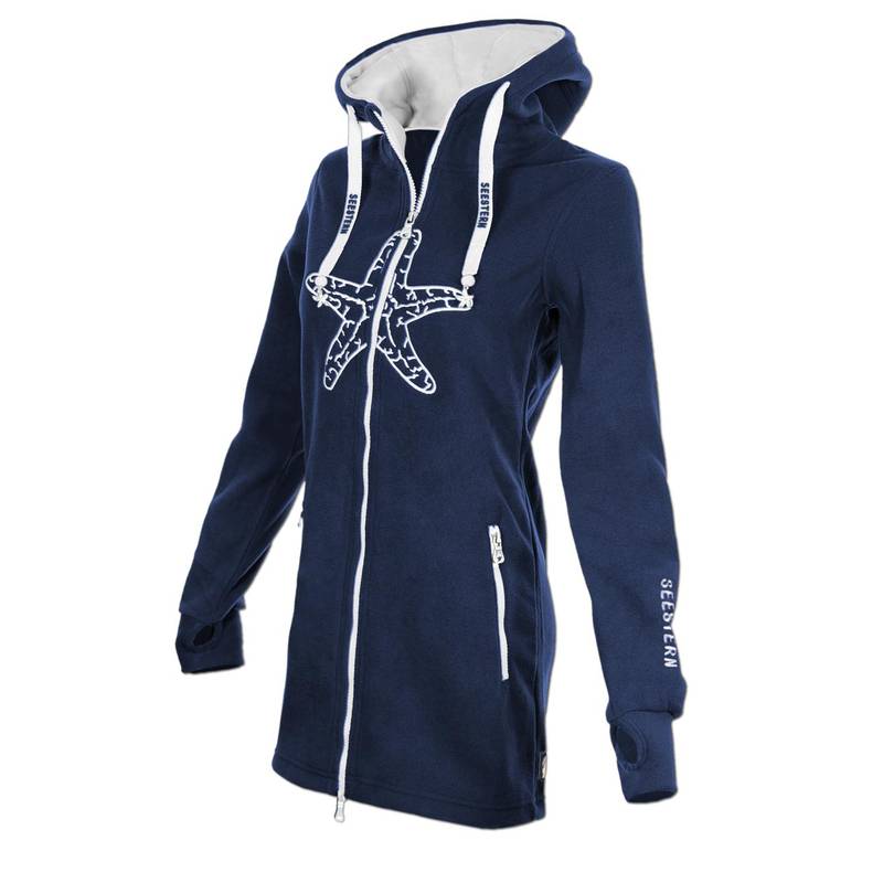Seestern Sportswear SEESTERN Damen Kapuzen Fleecejacke 2WegeZipper Fleecemantel Fleece Sweatj.XS-4XL /2126.nv_wt Nur für heute