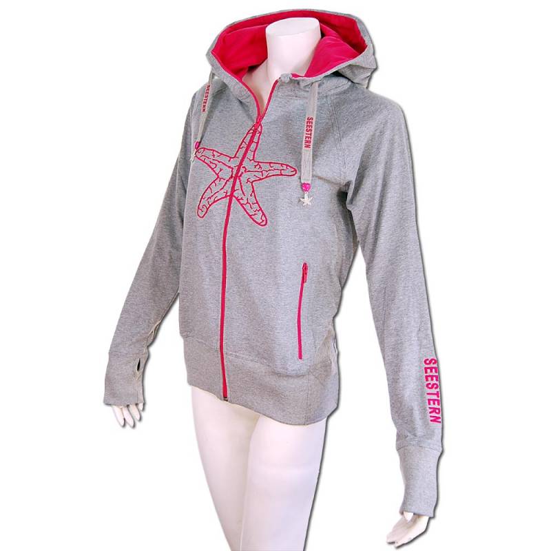 Seestern Sportswear SEESTERN Damen Kapuzen Sweat Shirt Jacke Pullover Zip Hoody Sweater Gr.XS-3XL Bis zu 55% Rabatt