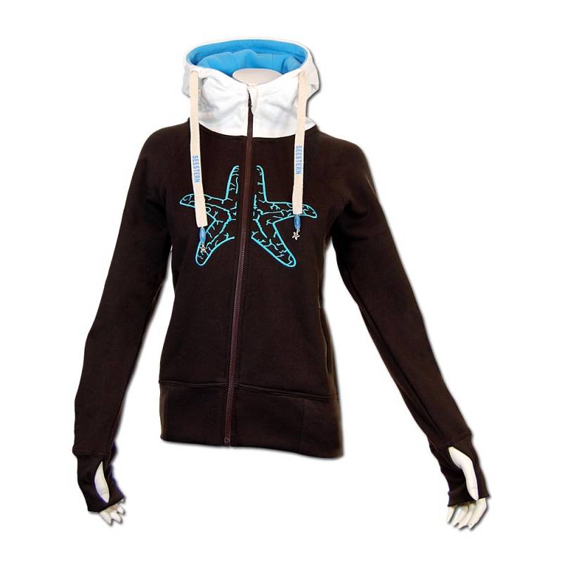 Seestern Sportswear SEESTERN Damen Kapuzen Sweat Shirt Jacke Pullover Zip Hoody Sweater Gr.XS-XXL /1422.bw_lb_ow 50% Rabatt mit kostenlosem Versand