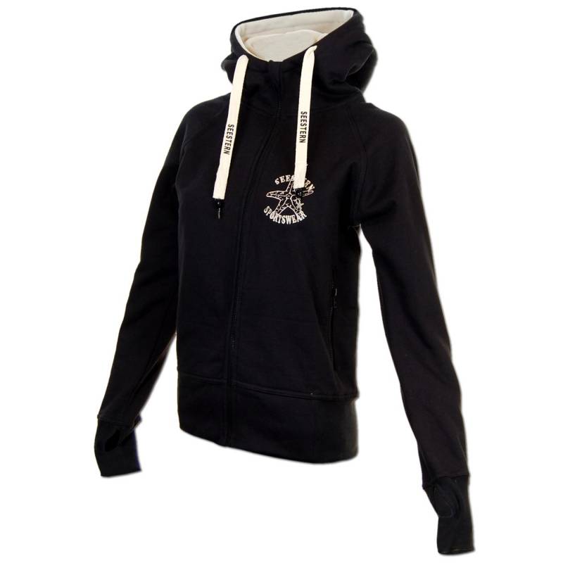 Seestern Sportswear SEESTERN Damen Kapuzen Sweat Shirt Jacke Pullover Zip Hoody Sweater Gr.XS-XXL /1423 Clearance-Verkauf