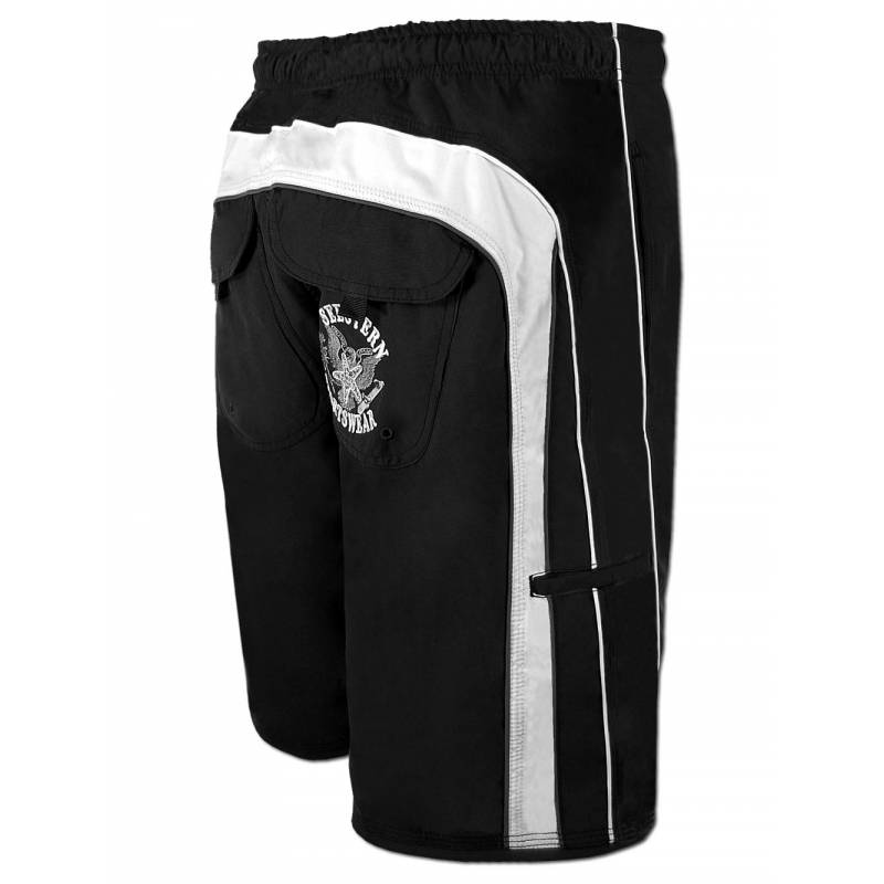 Seestern Sportswear SEESTERN Herren Boardshorts Badeshorts mit Gummizug hinten& Eingrifftaschen XS-3XL /1744 Black Friday