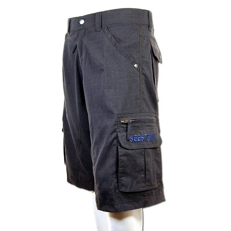 Seestern Sportswear SEESTERN Herren Walkshorts Cargo Shorts Bermuda Kurze Hose Short BlackKaroStrech Sonderangebote