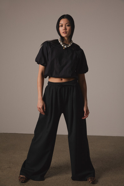 Sosue Pants Pinstripe Black Top Angebot