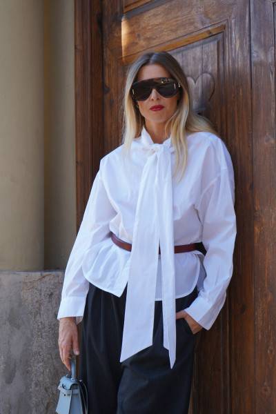 Sosue Bow Blouse White Saisonale Angebote