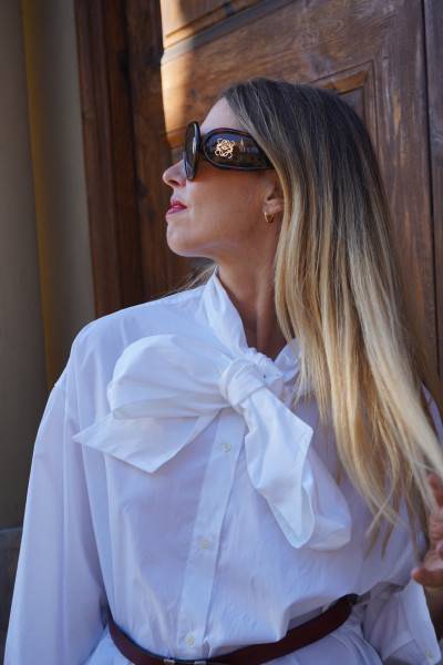 Sosue Bow Blouse White Saisonale Angebote