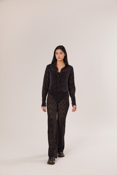 Sosue Lace Pants Black Tiefpreis