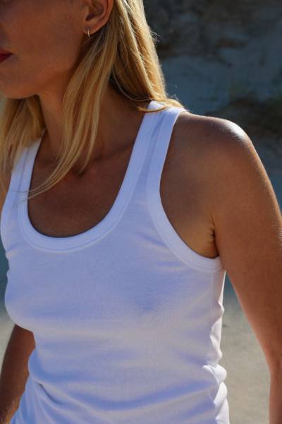 Sosue Tank Top Rip White Super Rabatt