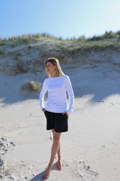 Sosue Shirt Gathering White 50% Rabatt mit kostenlosem Versand