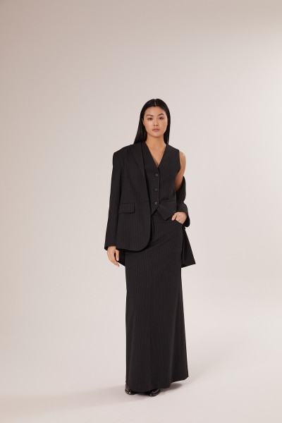 Sosue Pinstripe Blazer Black 50% Rabatt für begrenzte Zeit